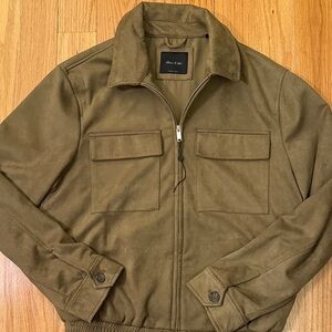 Porter & Ash Tan Faux Suede Bomber Jacket for Men size Medium New Without Tag